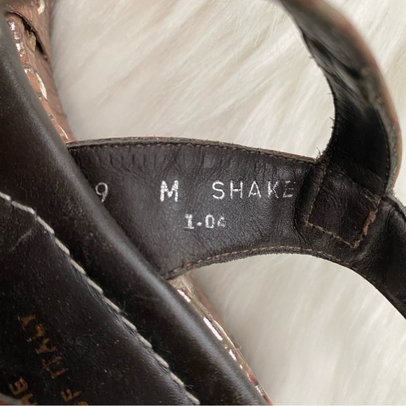 Donald J Pliner Women's platform heel Brown Sandal Size 9 Made in Italy - Picture 7 of 10